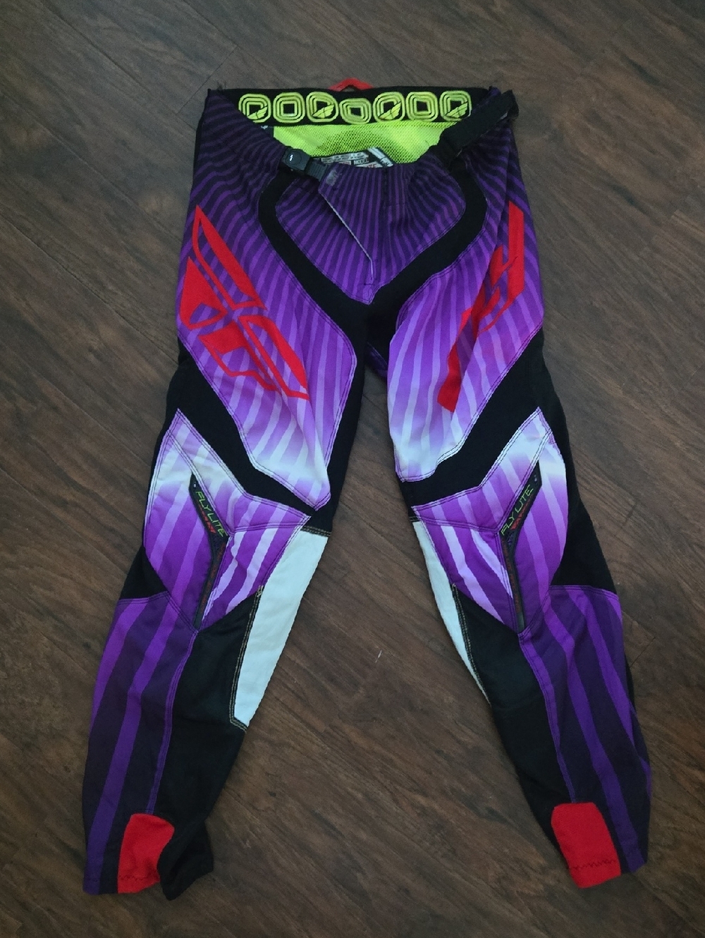 Purple Motocross Pants with Red Accents